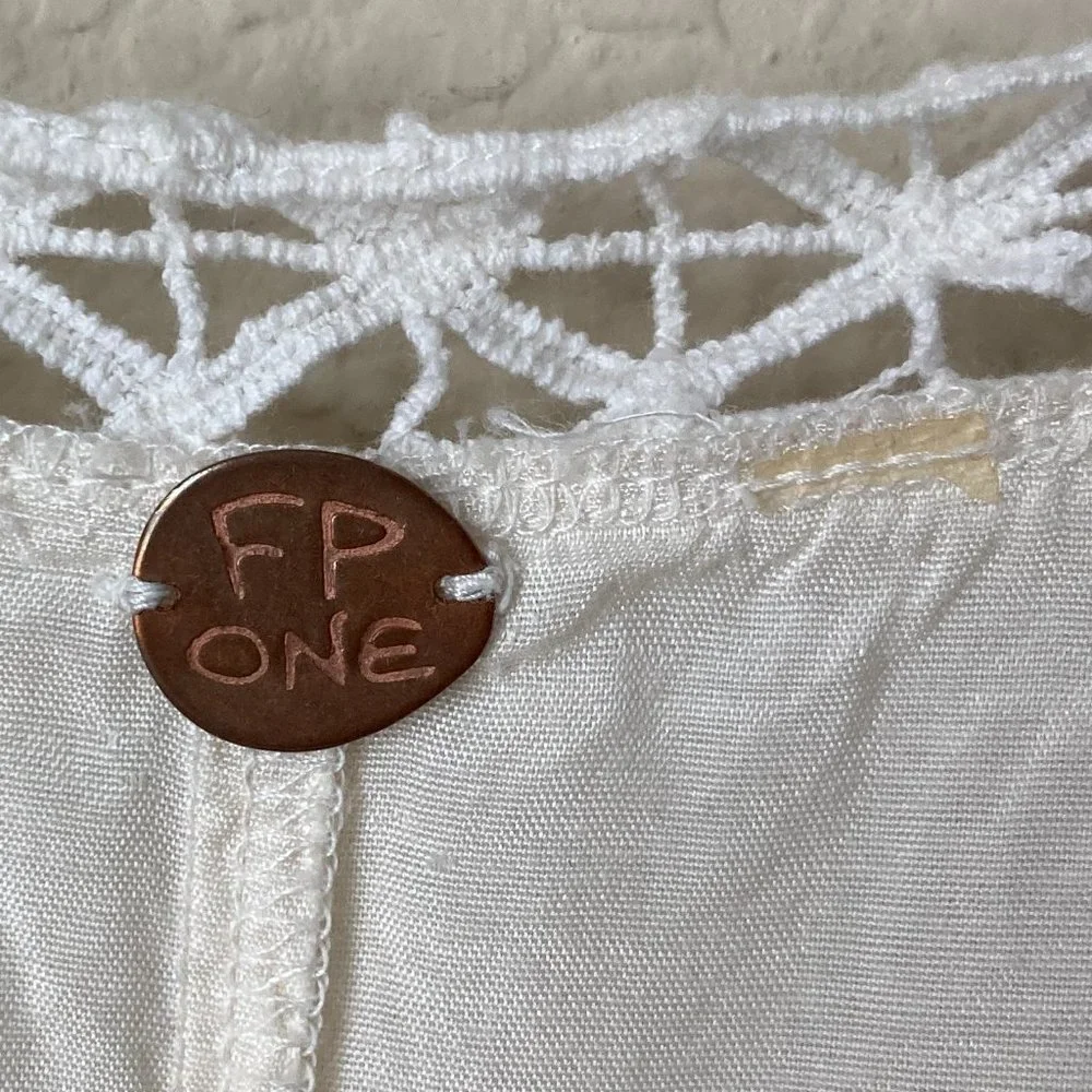 Free People One Boho Eyelet Ruffle Lace Trim Priscilla Mini Dress_12